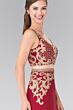Elizabeth K GL2334 Sheer Waist Embroidered Top V-Neck Dress