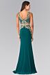 Elizabeth K GL2334 Sheer Waist Embroidered Top V-Neck Dress