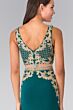 Elizabeth K GL2334 Sheer Waist Embroidered Top V-Neck Dress