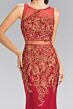 Elizabeth K GL2338 Floral Embroidery Mock 2 Piece Dress