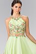 Elizabeth K GL2340 Embroidered Top Mock Two Piece Dress