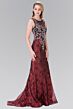 Elizabeth K GL2341 Floral Bodice Lace Skirt Dress