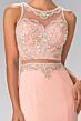 Elizabeth K GL2342 Embellished Top Illusion 2 Piece Dress