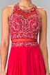 Elizabeth K GL2347 Embroidered Top Mock Two Piece Dress