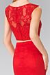 Elizabeth K GL2354 Lace Top Bow Waist Two Piece Dress