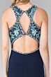 Elizabeth K GL2355 Embellished Top Multi Cutout Dress