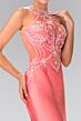 Elizabeth K GL2357 Ruffle Skirt Cutout Back Embellished Dress