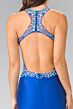 Elizabeth K GL2357 Ruffle Skirt Cutout Back Embellished Dress