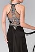 Elizabeth K GL2358 Panel Train Embellished Back Dress