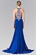 Elizabeth K GL2358 Panel Train Embellished Back Dress