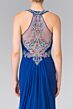 Elizabeth K GL2358 Panel Train Embellished Back Dress