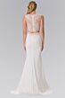 Elizabeth K GL2373 Lace Top Slit Skirt 2 Piece Dress