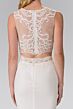 Elizabeth K GL2373 Lace Top Slit Skirt 2 Piece Dress