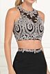 Elizabeth K GL2419 Cutout Back Embroidered 2-Piece Dress