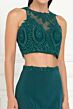 Elizabeth K GL2419 Cutout Back Embroidered 2-Piece Dress
