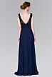 Elizabeth K GL2420 Open V-Back Lace Bodice Dress