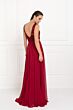 Elizabeth K GL2420 Open V-Back Lace Bodice Dress