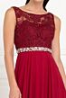 Elizabeth K GL2420 Open V-Back Lace Bodice Dress