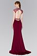Elizabeth K GL2426 Cutout Back Cap Sleeve Embellished Dress