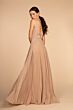Elizabeth K GL2501 Double Belt Pleated Skirt Metallic Dress