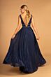 Elizabeth K GL2501 Double Belt Pleated Skirt Metallic Dress
