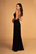Elizabeth K GL2503 Strappy Back V-Neck Glitter Dress