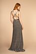 Elizabeth K GL2503 Strappy Back V-Neck Glitter Dress