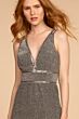 Elizabeth K GL2503 Strappy Back V-Neck Glitter Dress