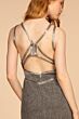 Elizabeth K GL2503 Strappy Back V-Neck Glitter Dress