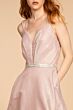 Elizabeth K GL2504 Strappy Back Plunging Neck Sparkly Dress