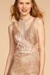 Elizabeth K GL2509 Strappy Bodice V-Neck Glitter Dress