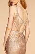Elizabeth K GL2509 Strappy Bodice V-Neck Glitter Dress