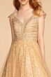 Elizabeth K GL2526 Portrait Neckline Embellished Top Dress