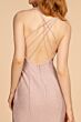 Elizabeth K GL2549 Strappy Back Plunging Neck Glitter Dress