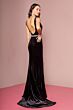 Elizabeth K GL2559 Bare Back Plunging Neck Velvet Dress