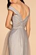 Elizabeth K GL2560 Pleated Top V-Neck Glitter Dress