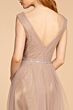 Elizabeth K GL2560 Pleated Top V-Neck Glitter Dress