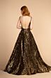 Elizabeth K GL2581 Plunging Neckline Backless Sequin Dress