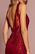 Elizabeth K GL2614 Illusion Plunging Neck V-Back Dress