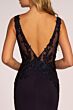 Elizabeth K GL2614 Illusion Plunging Neck V-Back Dress