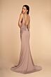 Elizabeth K GL2614 Illusion Plunging Neck V-Back Dress
