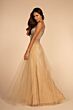 Elizabeth K GL2618 Embellished Bodice V-Neck Dress