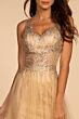 Elizabeth K GL2618 Embellished Bodice V-Neck Dress
