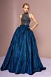GLS by Gloria GL2631 High Neck Cutout Back Glitter Dress