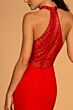 Elizabeth K GL2640 Embellished Back Halter Neck Dress