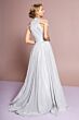 Elizabeth K GL2664 Pleated Skirt High Neck Sparkly Dress