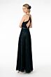 Elizabeth K GL2667 Lace Skirt Cutout Back Ruched Top Dress