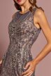 GLS by Gloria GL2684 Chapel Train Godet Skirt Lace Dress
