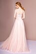 Elizabeth K GL2693 Embroidered Top Illusion Neckline Dress