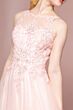 Elizabeth K GL2693 Embroidered Top Illusion Neckline Dress
